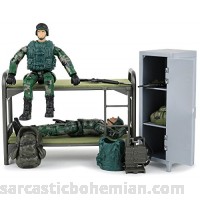 Click N' Play Military Life Living Quarters Bunk Bed 14 Piece Play Set With Accessories. B076ZSSP77